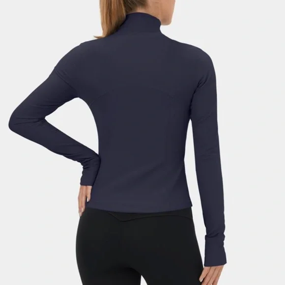 Halara Patitoff Flow Pet Hair Resistant Full Zip Cropped Jacket Inkling Blue L - Picture 2 of 5